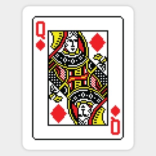 Queen of Diamonds Pixel Art Sticker